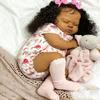 Anano Black Reborn Baby Dolls Girl Silicone 19 in Realistic African American Baby Doll Lifelike Newborn Babys Doll Biracial Silicone Babies Real Life Babies Reborn Toddler Dolls view 1