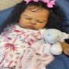 Anano Black Reborn Baby Dolls Girl Silicone 19 in Realistic African American Baby Doll Lifelike Newborn Babys Doll Biracial Silicone Babies Real Life Babies Reborn Toddler Dolls view 2