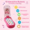 FENYAN Baby Cell Phone Toy 12-18 Months, Toddler Play Phone with Light and Music, Preschool Learning and Education, Christmas Birthday Gifts Princess Flip Smartphone Toys for Girl 1-3 view 2