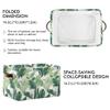 MNSRUU Storage Basket Monstera Pattern Collapsible Organizer Basket for Shelves with PU Handles, Decorative Waterproof Nursery Laundry Storage Cubes Bins, 1 Pack view 4