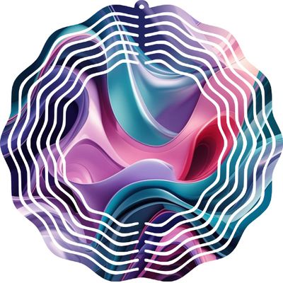 10" Abstract Metal Wind Spinner  3D Hanging Kinetic Garden Art for Outdoor Decor, Colorful Yard Sculpture for Patio, Lawn, Porch, or Backyard Decoration