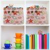 MNSRUU Storage Basket Conch Starfish Collapsible Organizer Basket for Shelves with PU Handles, Decorative Waterproof Nursery Laundry Storage Cubes Bins, 1 Pack view 3
