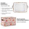 MNSRUU Storage Basket Conch Starfish Collapsible Organizer Basket for Shelves with PU Handles, Decorative Waterproof Nursery Laundry Storage Cubes Bins, 1 Pack view 4