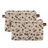 MNSRUU Storage Basket Leopard Cherry Collapsible Organizer Basket for Shelves with PU Handles, Decorative Waterproof Nursery Laundry Storage Cubes Bins, 2 Pack view 1