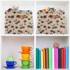 MNSRUU Storage Basket Leopard Cherry Collapsible Organizer Basket for Shelves with PU Handles, Decorative Waterproof Nursery Laundry Storage Cubes Bins, 2 Pack view 3