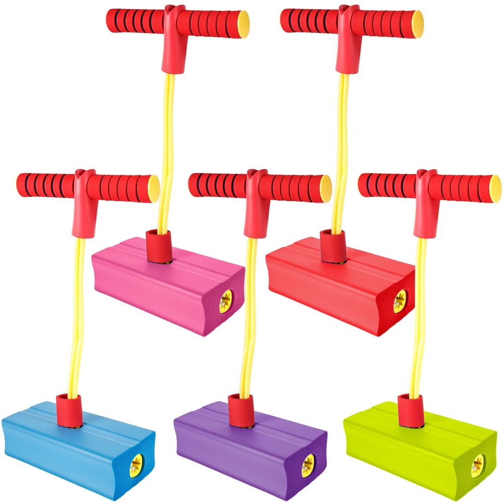 Hoarost 5 Pcs Jumping Pogo Stick Fun and Safe Foam Jumping Stick Toy for Girls and Boys Outdoor Jumping Toys Christmas Birthday Fun Gifts