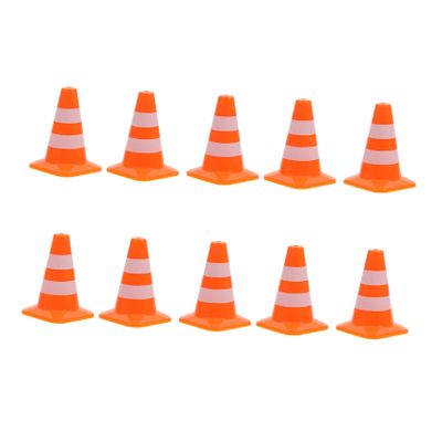 BESPORTBLE 10Pcs Educational Traffic Cone for Plastic Roadblock Signs for Learning Traffic Safety and Imaginative Play for Miniature Scenes and Teaching
