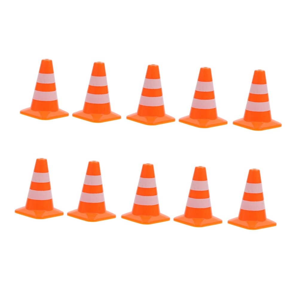 BESPORTBLE 10Pcs Educational Traffic Cone for Plastic Roadblock Signs for Learning Traffic Safety and Imaginative Play for Miniature Scenes and Teaching