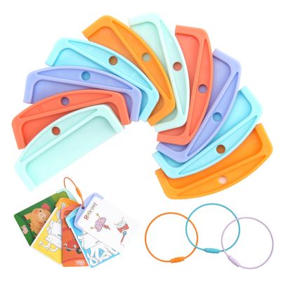 10 Pcs Reusable Plastic Card Holders for Yoto Cards with 3 Ring Loops, Portable Card Holder for Yoto Mini Player Audio Cards, Kids Travel Carrier, Yoto Accessory Organizer Storage Set