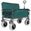 3-in-1 Convertible Folding Wagon Cart with Bench Seat & 180L Storage - 500lbs Heavy-Duty All-Terrain Wagon for Camping, Beach, Sports & Garden Use (Green+ 9"x4" Wheels) view 4