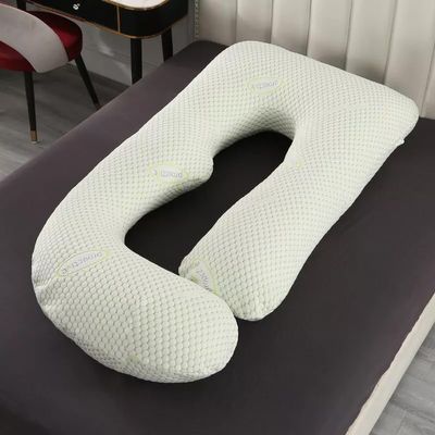 LiveGo J-Shaped Maternity Pillow for Sleeping, Full Body Pillow for Pregnant Women - Mint Green, 57x27.5 Inches
