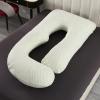 LiveGo J-Shaped Maternity Pillow for Sleeping, Full Body Pillow for Pregnant Women - Mint Green, 57x27.5 Inches view 1