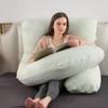 LiveGo J-Shaped Maternity Pillow for Sleeping, Full Body Pillow for Pregnant Women - Mint Green, 57x27.5 Inches view 2