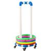 4 Wheeler PVC Hoop Rope Holders, Freestanding Hula Hoop and Jump Rope Holder Stand, Moveable Fitness Hoop Storage Cart, Sport Equipment Organizer Shelves, Playground Garage Gym Shelf(60cm (23 5/8")) view 1