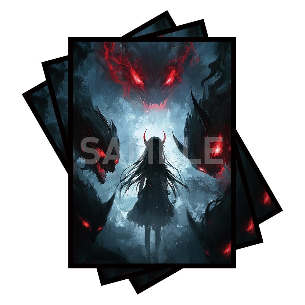 100 PCS TCG/MTG Card Sleeves, Matte Back Anti-Slip & Easy Shuffling Applicable to OCG CCG DTCG PTCG, 2.6 x 3.6 in Standard Size Cards (Demonic Holy Maiden)