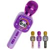 Bluetooth Karaoke Microphone Toy for Kids - Mini Portable Speaker with LED Lights, Wireless Pairing (TWS) for Duet Singing, Christmas Birthday Gift Toys for Boys & Girls Ages 2-12 (purple - 1) view 1