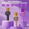 Bluetooth Karaoke Microphone Toy for Kids - Mini Portable Speaker with LED Lights, Wireless Pairing (TWS) for Duet Singing, Christmas Birthday Gift Toys for Boys & Girls Ages 2-12 (purple - 1) view 2
