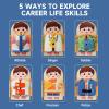 Haugboag Toddler Busy Board,5 Themes Wooden Montessori Baby Toy for Girls with Buckle view 2