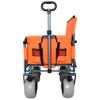 3-in-1 Convertible Folding Wagon Cart with Bench Seat & 180L Storage - 500lbs Heavy-Duty All-Terrain Wagon for Camping, Beach, Sports & Garden Use (Orange+9"x4" Wheels) view 3