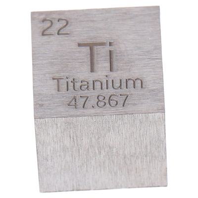 Zerodeko Engraved Titanium Cube for Science Education Metal Element Cube for Teaching Display and Collection for Schools and Teachers