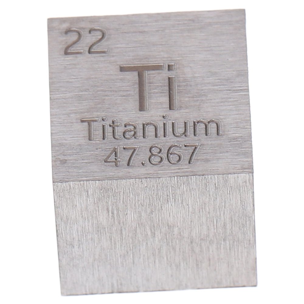 Zerodeko Engraved Titanium Cube for Science Education Metal Element Cube for Teaching Display and Collection for Schools and Teachers