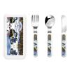 Advanced Snowmobile Patterned portable children's tableware 3-piece set | Reusable knife, fork and spoon set view 1