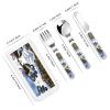 Advanced Snowmobile Patterned portable children's tableware 3-piece set | Reusable knife, fork and spoon set view 2