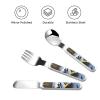 Advanced Snowmobile Patterned portable children's tableware 3-piece set | Reusable knife, fork and spoon set view 3
