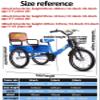 Folding Tricycle with Rear Cabin,Cruiser Bike with Reinforced Front Fork,Rickshaw Trike with Back seat,3 Wheels Bicycle with Pneumatic tire Spoke Wheels,Single Brake view 2