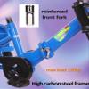 Folding Tricycle with Rear Cabin,Cruiser Bike with Reinforced Front Fork,Rickshaw Trike with Back seat,3 Wheels Bicycle with Pneumatic tire Spoke Wheels,Single Brake view 4