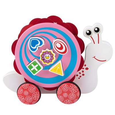 Haugboag Wooden Pull Along Toy,Snail Pull Toys for Toddlers 1-3