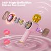 Qnxoat r Bluetooth Karaoke Microphone Toy for Kids - Mini Portable Speaker with LED Lights, Wireless Pairing (TWS) for Duet Singing, Christmas Birthday Gift Toys for Boys & Girls Ages 2-12 (Pink - 1) view 3