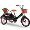Rickshaw trikes with Pedals,Outdoor Cruiser Tricycle for Traveling,3 Wheels Bicycle with Pneumatic tire Spoke Wheel,Tandem trikes with Back seat,Single Brake view 1