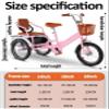 Rickshaw trikes with Pedals,Outdoor Cruiser Tricycle for Traveling,3 Wheels Bicycle with Pneumatic tire Spoke Wheel,Tandem trikes with Back seat,Single Brake view 2