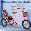Rickshaw trikes with Pedals,Outdoor Cruiser Tricycle for Traveling,3 Wheels Bicycle with Pneumatic tire Spoke Wheel,Tandem trikes with Back seat,Single Brake view 3