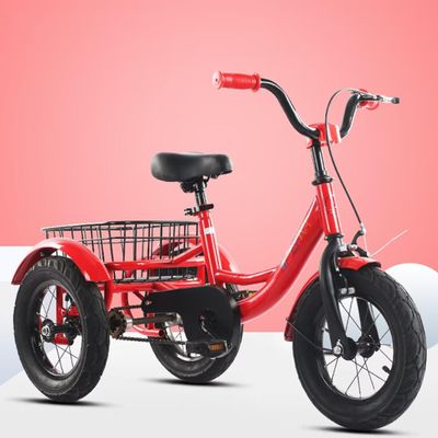 12inch tricycles,Cruiser Trike with Foot Pedals,Front Wheel Caliper Brake,3 Wheels Bicycle with Back Basket,Pneumatic tire Spoke Wheels,Rickshaw trikes