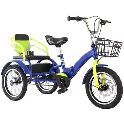Folding Tricycle,Rickshaw trikes with Pedals,3 Wheels Bicycle with Back seat,Cruiser Bike for Hanging Out,Dual Brakes,Pneumatic tire Spoke Wheels,Front Wheel disc Brake