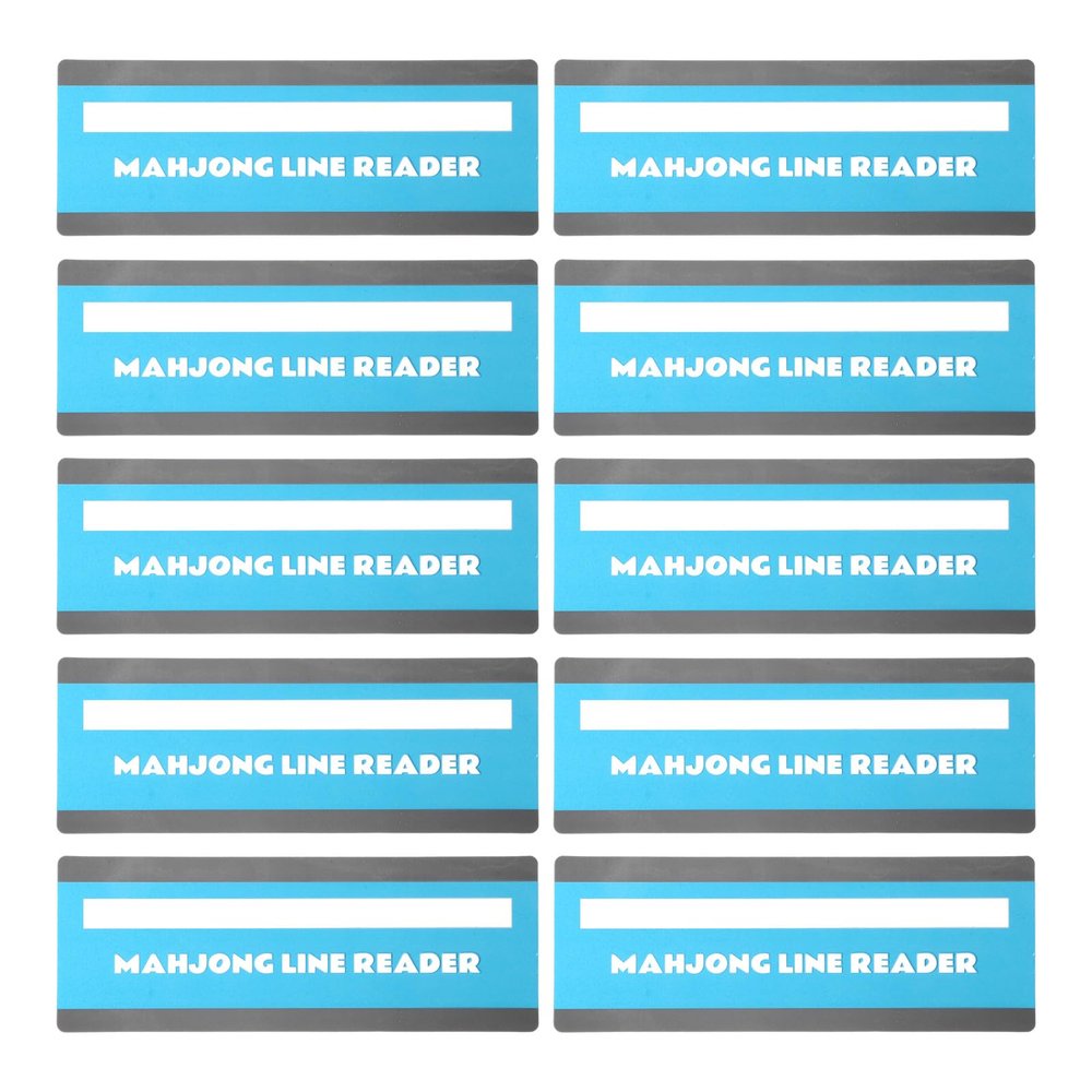 BOXOB 10pcs Mahjong Line Finder, Blue Translucent Mah Jongg Card Line Reader Guide Rules Helpers Mahjong Gifts Mah Jongg Accessories for Players