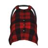 Plaid Red and Black Baby Car Seat Canopy Cover, Multi Use Breathable Nursing Breastfeeding Covers for Mom Soft Stroller Sun Shade Newborn Shower Gift view 1