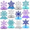 12 Pcs Snowflake Centerpieces for Table Snowflake Winter Table Decorations Winter Wonderland Decorations Frozen Birthday Party Decorations view 1
