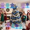 12 Pcs Snowflake Centerpieces for Table Snowflake Winter Table Decorations Winter Wonderland Decorations Frozen Birthday Party Decorations view 2
