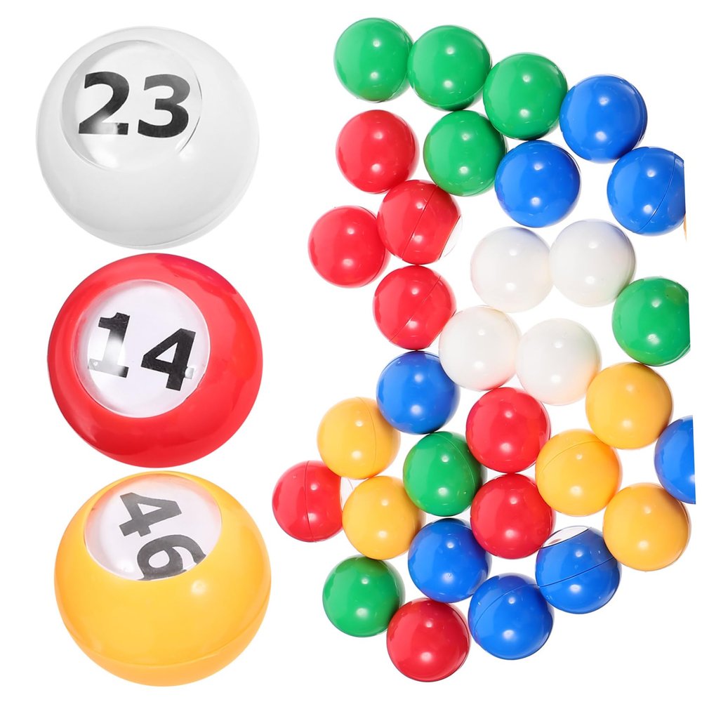 WESIEVYA 50pcs Window Number Balls Bingo Raffle Game Balls Break-Resistant for Party Event Celebration Entertainment