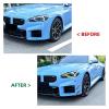 4 Piece Set Car Modified Surround Crash Strip Stripe Crescent Wind Knife Front Bumper Side Skirt Spoiler Compatible With BMW M2 G87 2023+(Glossy black) view 3