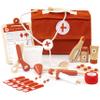 Wooden Doctor Play Set for Toddlers - A Complete Durable Pretend Play Medical Kit for Kids 3-5 with Realistic, Non-Toxic Tools & Carrying Case (Red) view 1