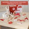 Wooden Doctor Play Set for Toddlers - A Complete Durable Pretend Play Medical Kit for Kids 3-5 with Realistic, Non-Toxic Tools & Carrying Case (Red) view 4