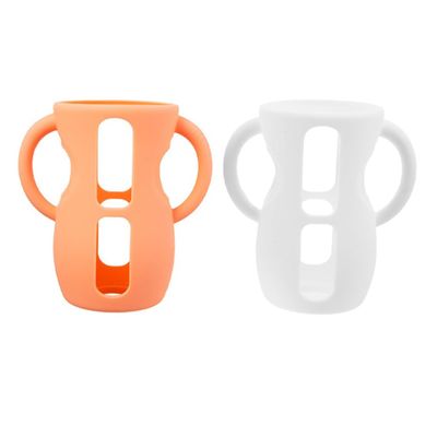 2pcs Baby Bottle Holder: Silicone Baby Bottle Sleeves with Handles Newborn Water Glasses Protective Covers for