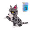 AHZILEI Cat Micro Building Blocks Set, Animal Stretching Cat DIY Mini 3D Building Toy Bricks Kit Gift for Adults and Kids,4800 Pieces (Gray Cat) view 1