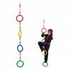 Ymeibe Kids Climbing Rope with 4 Colorful Plastic Rings - 6.6ft Outdoor/Indoor Playground Backyard Exercise Equipment with Non-Slip Textured Rings view 1