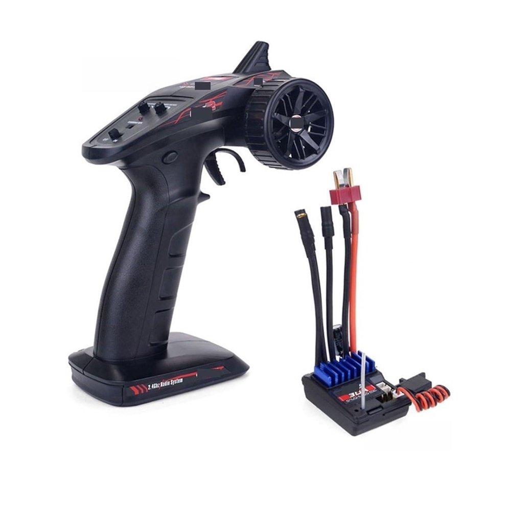 RC 2.4G CH2 Transmitter/w Receiver + Waterproof 2430 2435 2440 2838 2845 Brushless Motor +2 in 1 Esc Comb Set for RC Car Boat(TX and ESC)
