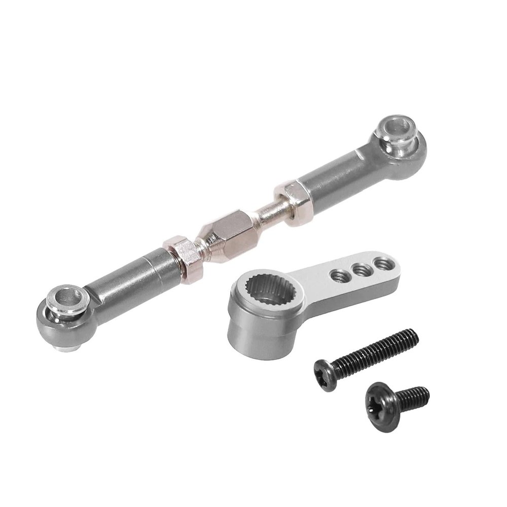 Compatible with H16 B16BM H16PL 16207/08/09/10 Metal 25T Servo Arm Servo Horn Steering Servo Link Rod 1/16 RC Car Upgrade Parts(Titanium)